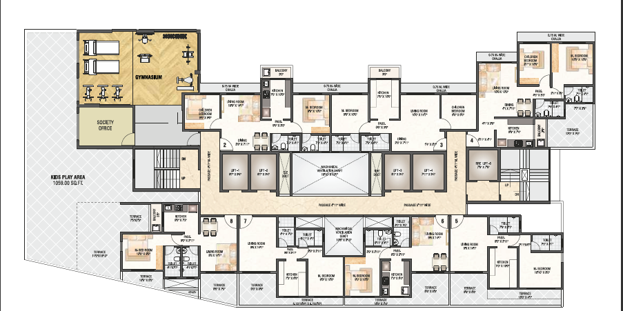 1 BHK Floor Plan